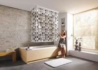 Kleine Wolke Duschrollo f&uuml;r Badewannen 132 + 62 x 240 cm grau
