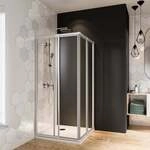 Breuer Fara 4 Eckeinstieg Schiebet&uuml;r 80-90 x 185, Alu silber matt,...