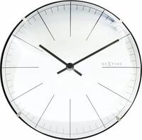 Nextime Tisch- Wanduhr Big Stripe Mini Dome &Oslash; 20 cm wei&szlig;