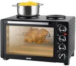 Unold Kleink&uuml;che Minibackofen All In One 30 L Backraum, 2 Kochplatten