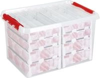 Sunware Weihnachtsbox Q-line 62L mit Einsatz f&uuml;r 116 Kugeln transparent rot