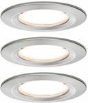 Paulmann LED Einbauleuchte Nova Coin 3er Set eisen &Oslash; 7,8 cm starr warmwei&szlig;