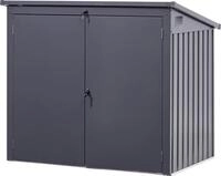 Floraworld M&uuml;lltonnenbox aus Stahl f&uuml;r 2 x 240 L M&uuml;lltonnen anthrazit
