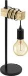 Eglo Tischleuchte Townshend schwarz-braun 17,5 x 15,5 cm E27, max. 60 W