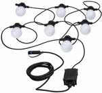 Paulmann Plug & Shine Lichterkette Outdoor wei&szlig;-schwarz 6,8 m mit 7 Lampen