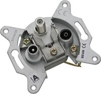 Schwaiger SAT Einzel-Stichleitungsdose DSE650 531 (2,5dB), F IEC silber, 3-Loch, 1x F