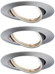 Paulmann LED-Einbauleuchte Base Coin eisen geb&uuml;rstet dimmbar & schwenkbar 3er Set