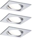 Paulmann LED-Einbauleuchte Nova Plus 8,4 cm warmwei&szlig; aluminium dimmbar 3er Set
