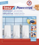 tesa Powerstrips Haken Small rechteckig, wei&szlig;, 3 Haken
