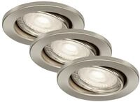 Di-Ka LED Einbauleuchte Sten 3er Set nickel-matt &Oslash; 8,5 cm GU10 5 W
