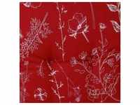 GO-DE Relax-Auflage 50 cm x 170 cm x 6 cm, rot, Blumen/Stengel rot