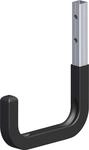 coaxis&reg;-Wandhaken, gummiert 80 x 120 mm Aluminium roh schwarz