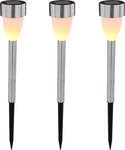 Globo Lighting LED Solarleuchte mit Flacker-Effekt Edelstahl 3er Set