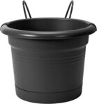 Elho Blumentopf + Halter Green Basics &Oslash; 20 x 18,5 cm lebhaft schwarz