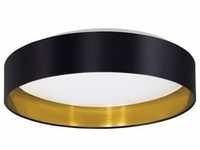 Eglo LED Deckenleuchte Maserlo 2 schwarz-gold Ø 38 cm warmweiß