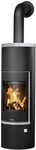 Justus Kaminofen Faro Aqua 2.0 Stahl schwarz mit Abdeckplatte Speckstein 8,5 kW