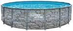 Summer Waves Rundpool Elite Frame Swimmingpool &Oslash; 549 x 132 cm, Steinoptik