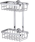 tesa Duschkorb Aluxx zum Kleben viereckig 2 Ablagen verchromt 26 cm
