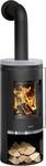 Justus Kaminofen Faro 2.0 Stahl schwarz mit Abdeckplatte Speckstein 6 kW