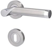 Alpertec BB-Rosettengarnitur Solid 1 Edelstahl silber rund