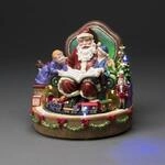 Konstsmide LED Szenerie Weihnachtsmann mit Kindern und Zug, 28,5 x 27,5 x 28 cm