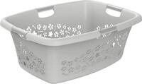 Rotho W&auml;schekorb Flowers 50 l k&uuml;hles grau