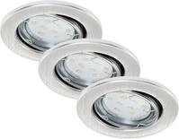 Di-Ka LED Einbauleuchte Fit Move 3er Set alu &Oslash; 8,5 cm GU10, 3W, warmwei&szlig;