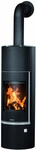Justus Kaminofen Faro Aqua 2.0 Korpus Stahl schwarz mit Abdeckplatte Glas 8,5 kW