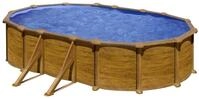 Gre Stahlwandpool Mauritius oval 500 x 300 x 132 cm Holzdekor