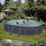 Gre Stahlwandpool Kea oval 610 x 375 x 120 cm graphit