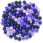 Glorex Holzperle lila mix 8 mm - 80 St&uuml;ck