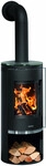 Justus Kaminofen Faro 2.0 Stahl schwarz mit Abdeckplatte Glas 6 kW