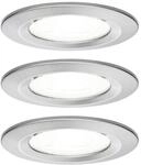Paulmann LED-Einbauleuchte Nova eisen geb&uuml;rstet 3 St&uuml;ck