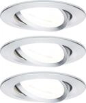 Paulmann LED Einbauleuchte Nova 3er Set alu 8,4 cm schwenkbar GU10 warmwei&szlig;