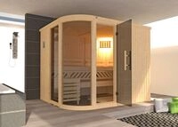 Weka Element-Designsauna Sara 2 Set 1 mit Glast&uuml;r 2 Fenstern und OS Saunaofen