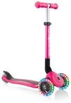 Globber Scooter Junior Foldable Lights fuchsia pink mit Leuchtrollen