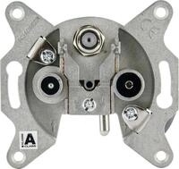 Schwaiger SAT Breitband Durchgangsdose RDS660 531 (16dB), F IEC silber, 3-Loch, 1x F