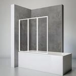 Schulte Badewannenaufsatz Alu alpinwei&szlig; 127 x 140 cm Sicherheitsglas