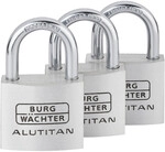Burg W&auml;chter Vorh&auml;ngeschloss-Set Trio 770 40 SB Aluminium - 3 St&uuml;ck