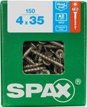 Spax Universalschrauben 4.0 x 35 mm TX 20 Senkkopf - 150 St&uuml;ck Edelstahl