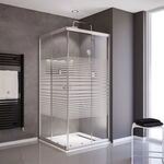 Schulte Eckeinstieg Sunny mit Schiebet&uuml;ren und Dekorglas 75 - 90 x 180 cm...