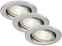 Di-Ka LED Einbauleuchte Sten 3er Set alu &Oslash; 8,6 cm GU10, warmwei&szlig;