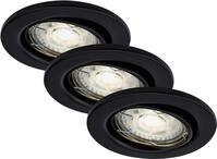 Di-Ka LED Einbauleuchte Sten 3er Set schwarz-matt &Oslash; 8,5 cm GU10 5 W