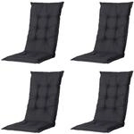 Madison Hochlehner-Auflage Basic schwarz 123 x 50 cm 4er-Set