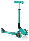 Globber Scooter Junior Foldable Lights t&uuml;rkis mit Leuchtrollen