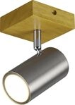 Trio Leuchten 1er Spot Marley GU10, nickel-matt, holzfarbig