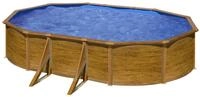 Gre Stahlwandpool Pacific oval 500 x 300 x 120 cm Holzdekor