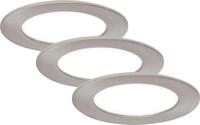 Di-Ka LED Einbauleuchte Flat-In 3er Set nickel-matt &Oslash; 12 cm 7W
