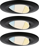 Paulmann HomeSpa 3er Set LED Einbauleuchte Calla schwarz 9 cm schwenkbar