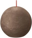 Bolsius Rustik Kugelkerze wildleder braun, Durchmesser: 7,6 cm